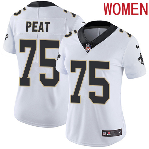 2019 Women New Orleans Saints 75 Peat white Nike Vapor Untouchable Limited NFL Jersey